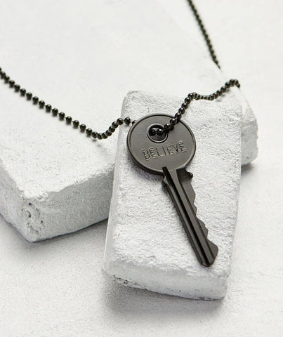 The Giving Keys Matte Black Key Necklace